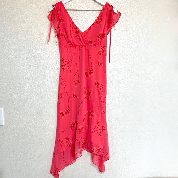 Vintage Pink Floral Ruched Midi Dress 90’s chic - Picture 1 of 16